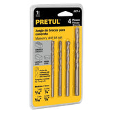 JUEGO 4 BARRENAS P/CONCR PRETUL T20700