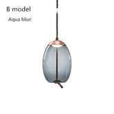 LAMPARA COLGAN PL005 WBLUE/RGOLD 10X28CM