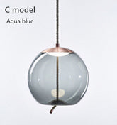 LAMPARA COLGAN PL006 WBLUE/RGOLD 10X29CM