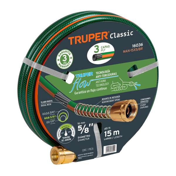 MANGUERA 3 CAPAS 5/8X15 TRUPER T16036