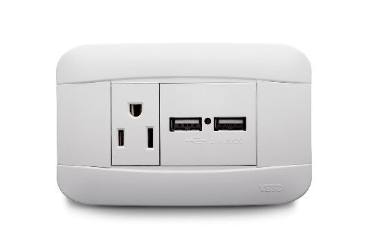 TOMACORRIENTE+USB BCO VETO 36465