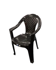SILLA PLASTICA CON BRAZO MODELO A NEGRO*