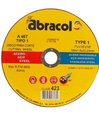 DISCO CORTE  INOX-METAL 7X1/16 ABRA T42