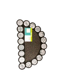 ALFOMBRA MEDIA LUNA. GRIS 45CM X 75CM