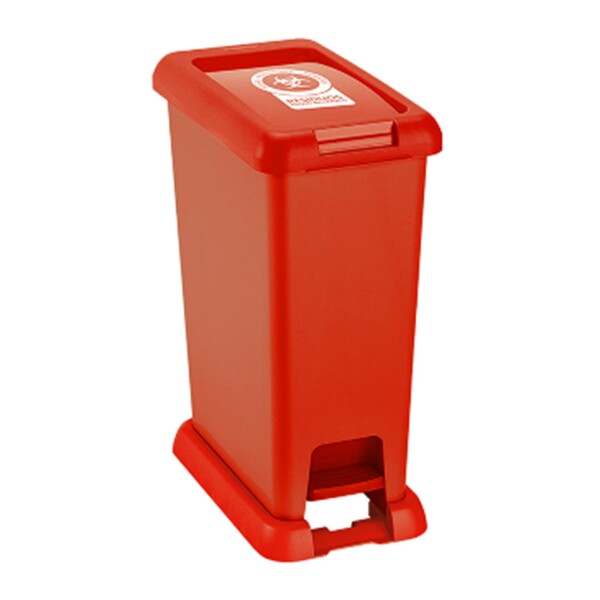 PAPELERA PED 35 LTS ROJO R/BIO 12223