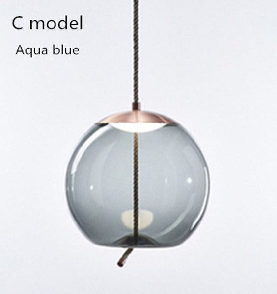 LAMPARA COLGAN PL006 WBLUE/RGOLD 10X29CM