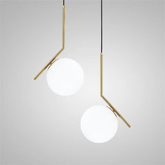 LAMPARA COLGANTE PL030 WHITE/GOLD 20CM