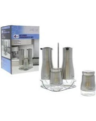 CONDIMENTEROS 4PZ PLATEADO 750-02537